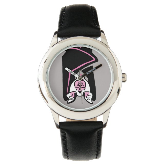 Pink & Black BAT- Halloween- Nature -Ecology Watch (Front)