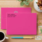 Pink Black Bat Mitzvah A7 Envelope for 5"x7" Sizes (Desk)
