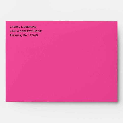 Pink Black Bat Mitzvah A7 Envelope for 5x7 Sizes