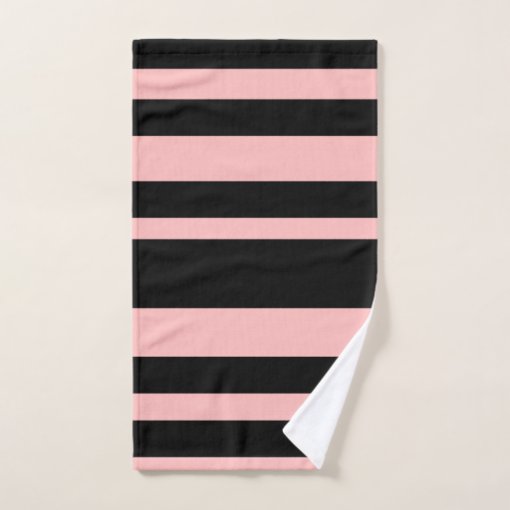 Pink & Black Bathroom Towel Set Zazzle