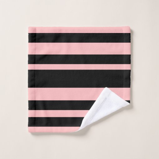 Pink & Black Bathroom Towel Set Zazzle