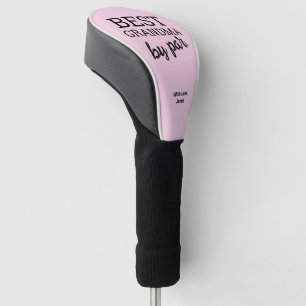 Pink black Best Grandma by par Typography Custom  Golf Head Cover