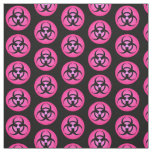 Pink &amp; Black Biohazard Symbol Fabric