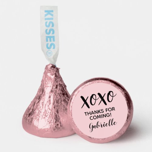 Pink Black Birthday Favor XOXO Hersheys Kiss