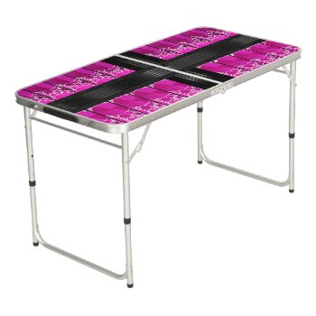 Pink Black Bling Beer Pong Table by TeensEyeCandy at Zazzle
