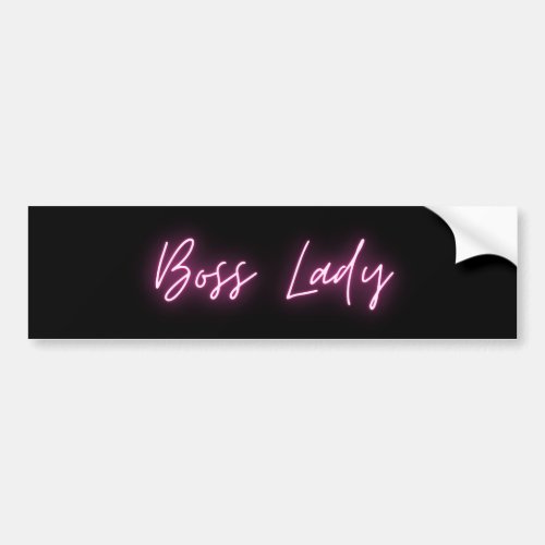 PinkBlack Boss Lady Bumper Sticker