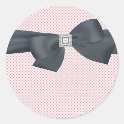 Pink Black Bow Elegant Sticker