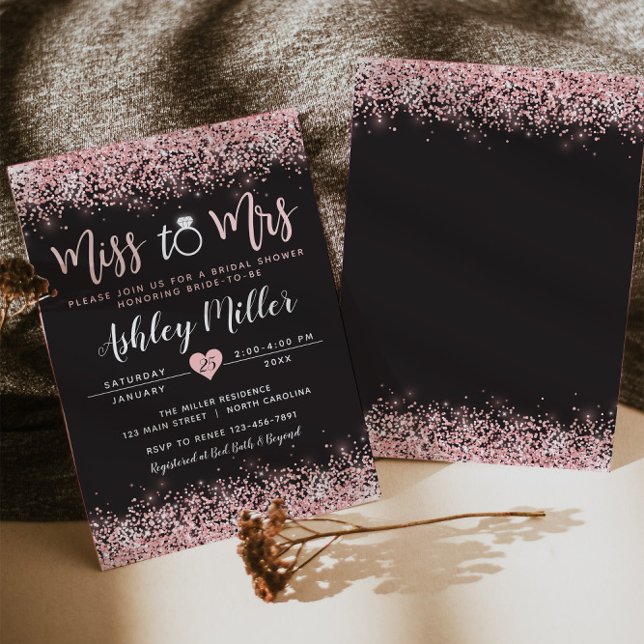 Pink & Black Bridal Shower Invitation, Engagement Invitation (Creator Uploaded)