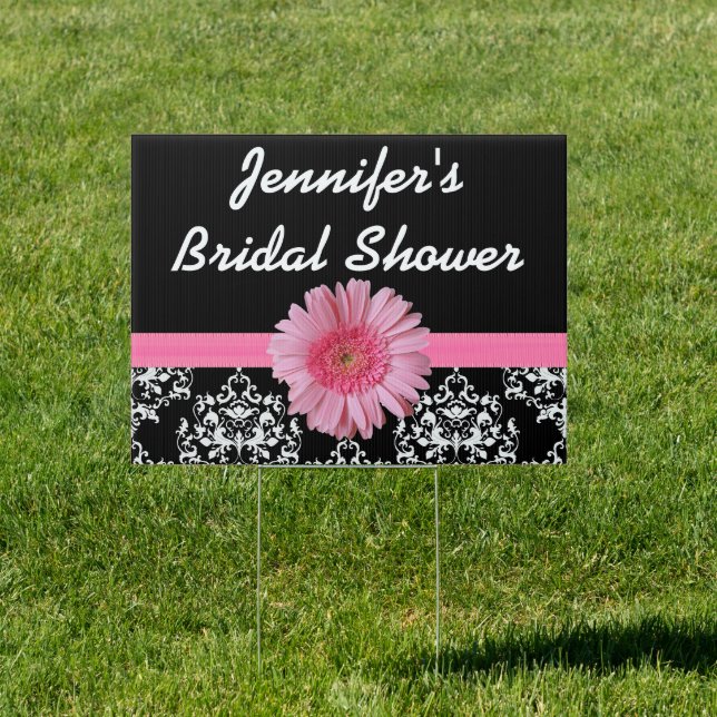 Pink & Black Bridal Shower Yard Sign (Insitu)