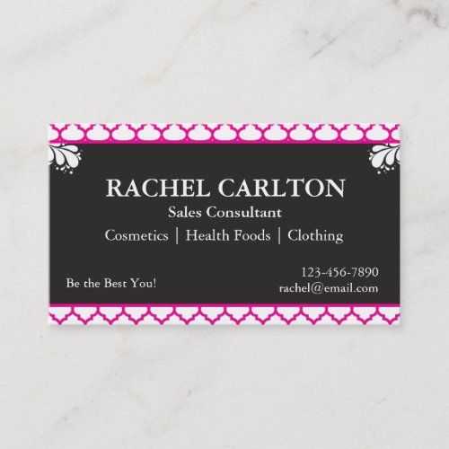 Pink &amp; Black Business Cards