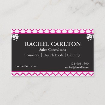 Pink & Black Business Cards by aaronsgraphics at Zazzle