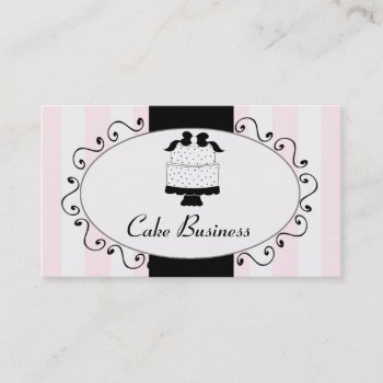 Pink Black Cake Bakery Business Cards by CoutureBusiness at Zazzle
