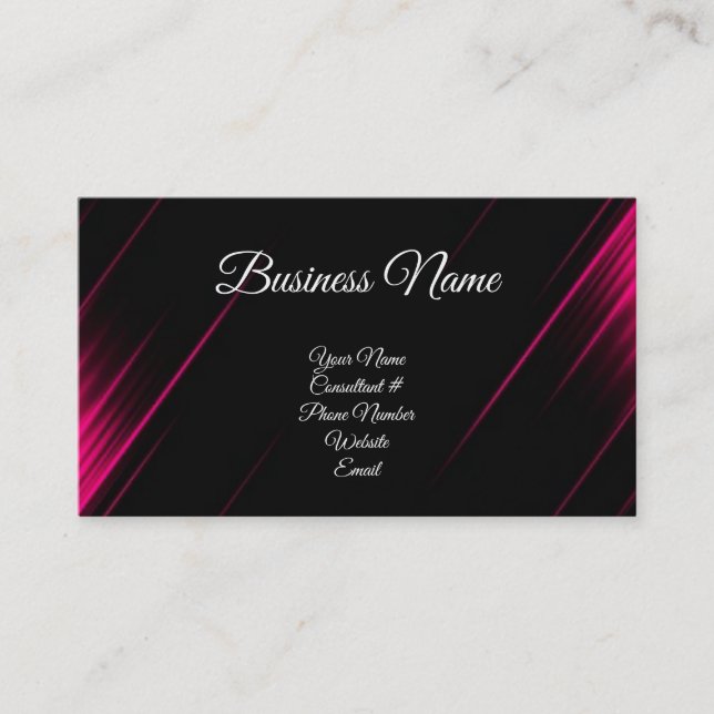Pink & Black Calligraphy Consultant Business Card (Front)