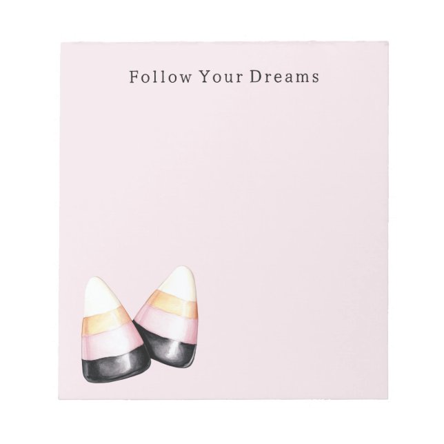 Pink Black Candy Corn Notepad (Front)