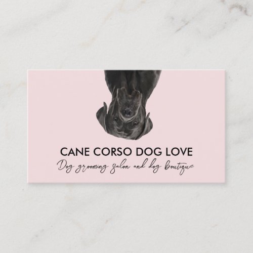 pink Black Cane Corso Dog Business Card
