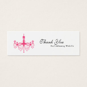 Pink & Black Chandelier Favour Tag