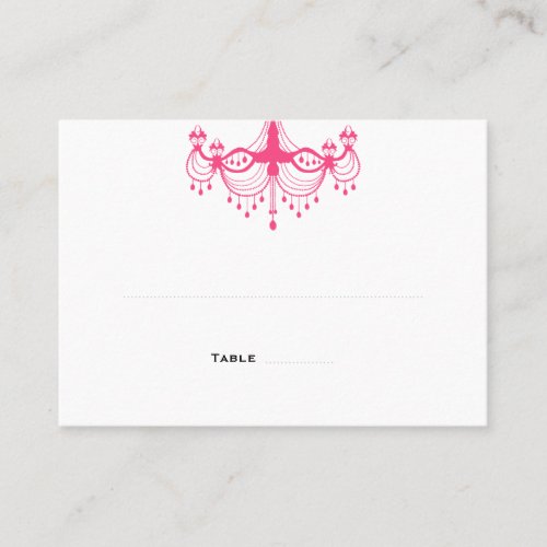 Pink &amp; Black Chandelier Place Cards Business Card Templates