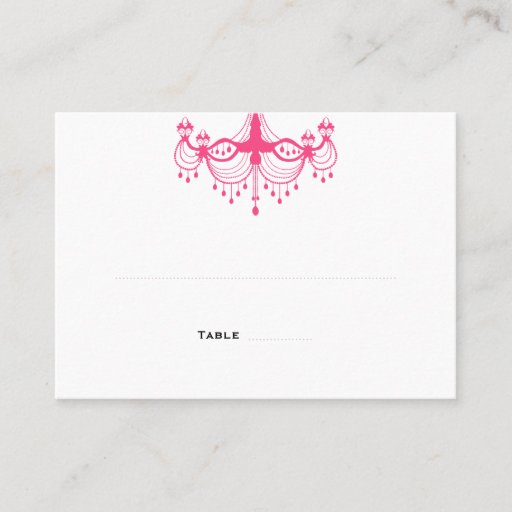 Customizable Pink &amp; Black Chandelier Place Cards Business Card Templates
