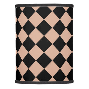 Pink Black Checker Diamond Pattern Lamp Shade