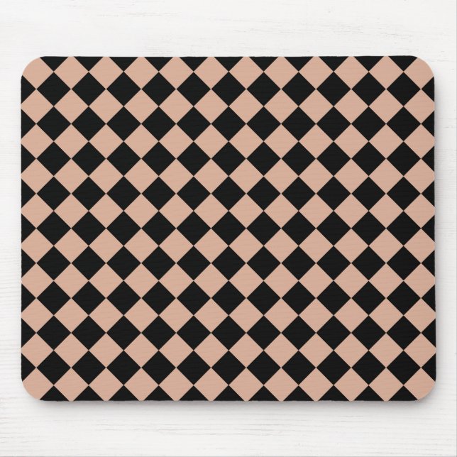 Pink Black Checker Diamond Pattern  Mouse Pad (Front)