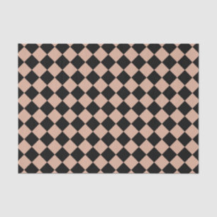 Pink Black Checker Diamond Pattern Tissue Paper