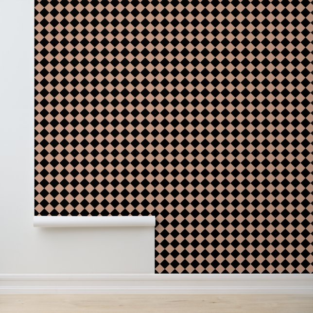 Pink Black Checker Diamond Pattern Wallpaper (Application)