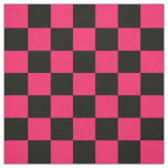 Pink Black Checker Pattern Textile Fabric