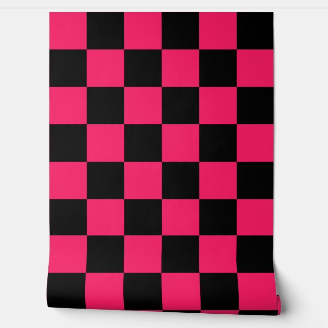 Pink Black Checker Pattern  Wallpaper (Unrolling)