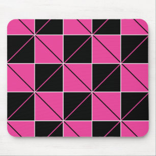Pink & Black Checkerboard Argyle Mouse Pad