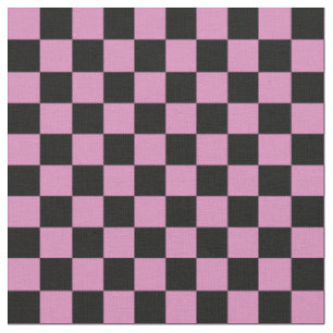 Pink & Black Checkerboard Fabric