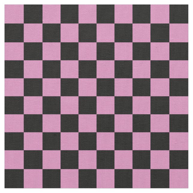 Pink & Black Checkerboard Fabric (Close Up)