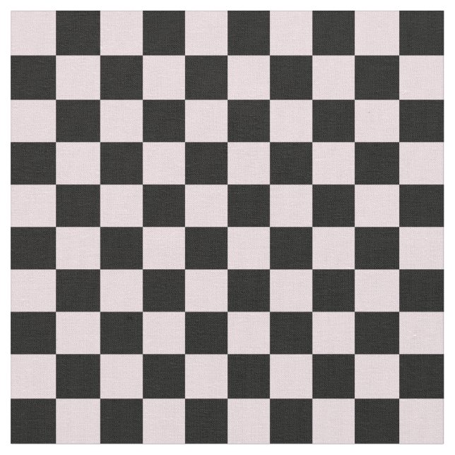 Pink & Black Checkerboard Fabric (Close Up)