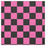 Pink Black Checkered Pattern Design Fabric