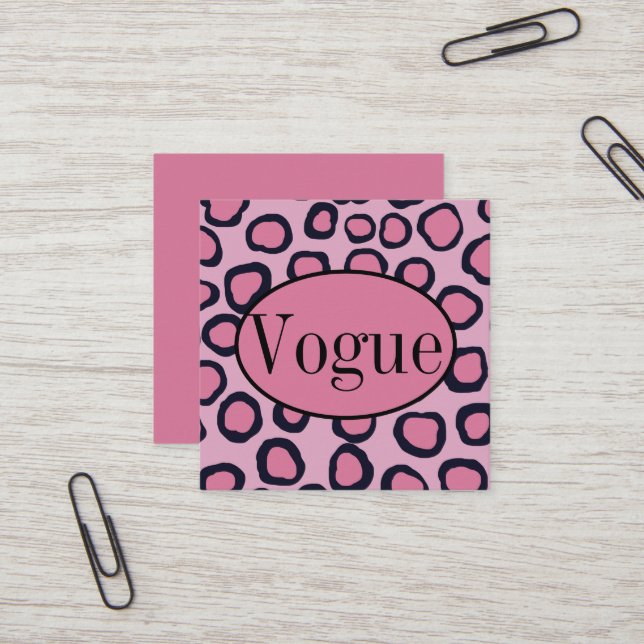 Pink Black Cheetah Animal Print Business Card (Front/Back In Situ)