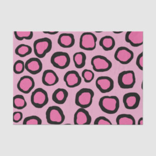 Pink Black Cheetah Animal Print Tissue Paper