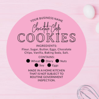 Pink Black Chocolate  Cookies Cottage Law Sticker