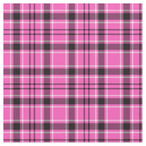 Pink & Black Christmas Plaid Fabric