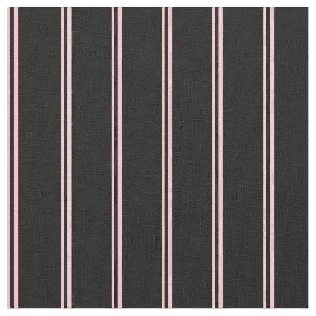 Pink & Black Colored Lines Fabric (Close Up)