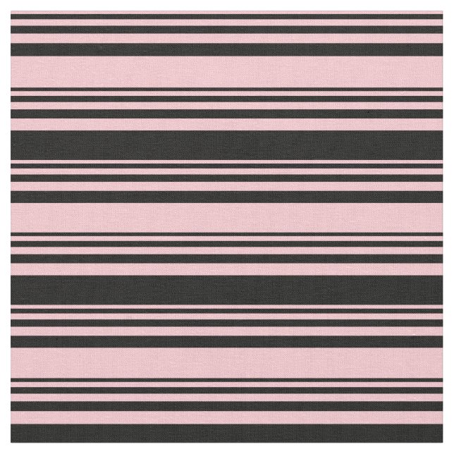 Pink & Black Colored Lines Pattern Fabric (Close Up)