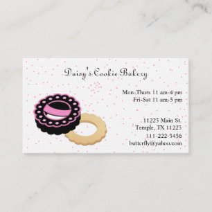 Pink & Black Cookie Bakery Business Card