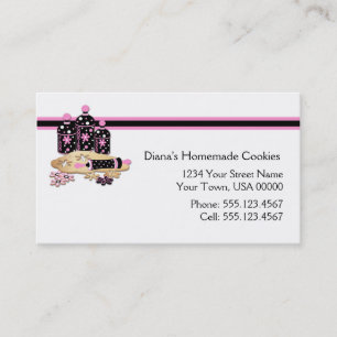 Pink Black Cookie Baking Business Card