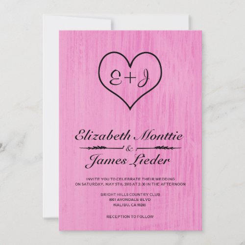 Pink &amp; Black Country Wedding Invitations