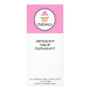 Pink Black Cupcake Bakery Flyer Rack Card by CoutureBusiness at Zazzle