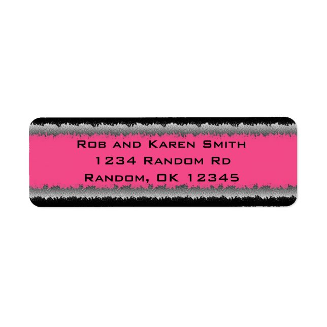 Pink black customizable shredded labels (Front)