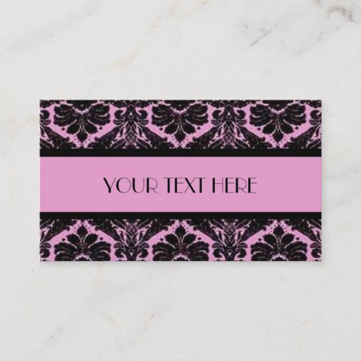 Customizable Pink &amp; Black Damask Business Card Templates
