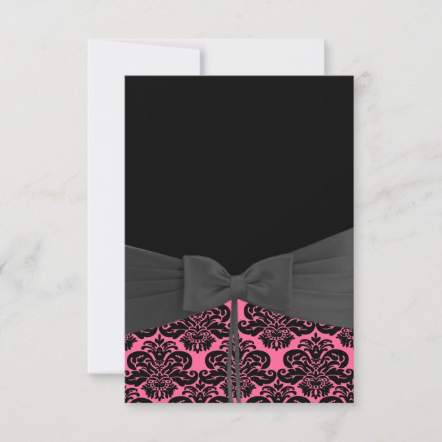PINK & BLACK DAMASK Invitation (Front)