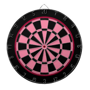 Pink Black Design With Black & Thin Maroon Border Dart Board
