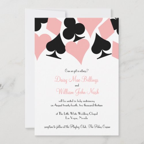 Pink &amp; Black Destiny Las Vegas Wedding Invitation