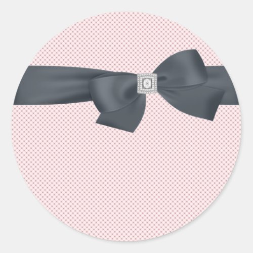 Pink Black Diamond Bow Elegant Label