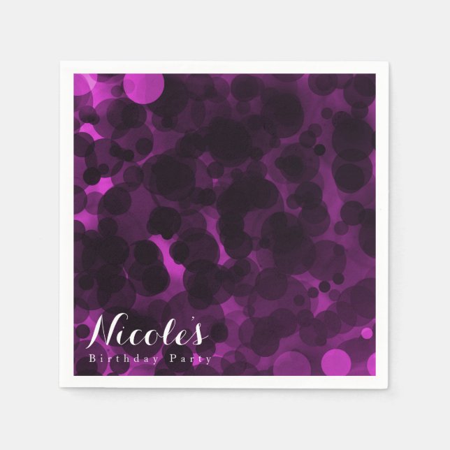 Pink & Black Dots Modern Chic Party Custom Chic Paper Napkins (Front)